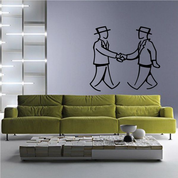 Image of Men Shaking Hands Wall Decal - Vinyl Decal - Car Decal - Business Decal - MC45