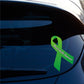 Green mental health awareness ribbon vinyl sticker with printed text
