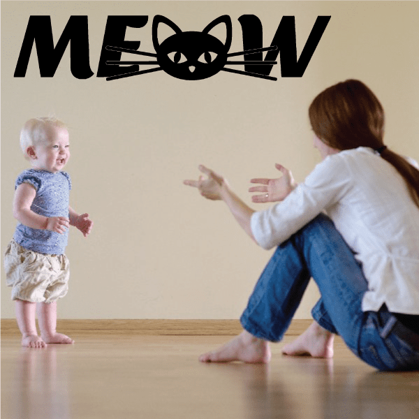 Image of Meow with Kitty Head Decal