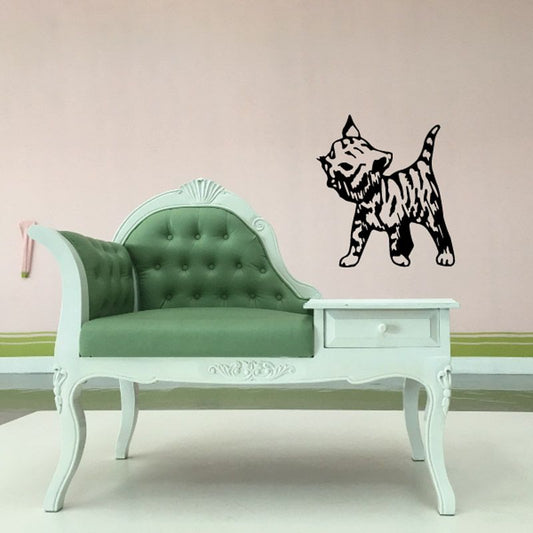 Image of Meowing Stripped Kitten Decal