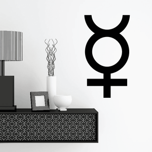 Black mercury symbol astrological wall decal