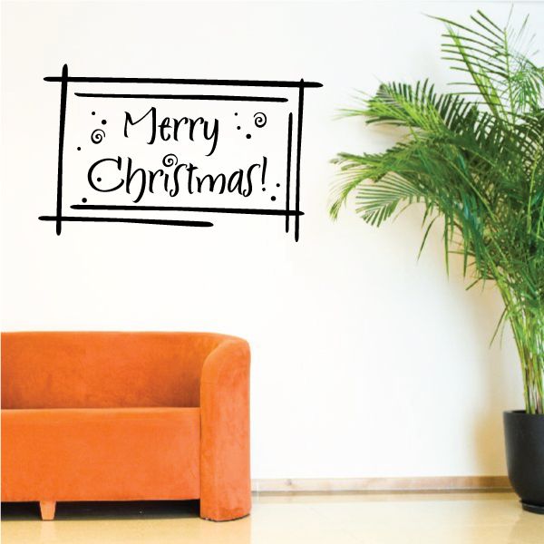 Image of Merry Christmas Frame Quote Decal