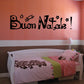 Italian Buon Natale wall decal with black text and star accents