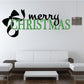 Christmas quote wall decal with black bow and green "Merry CHRISTMAS" lettering