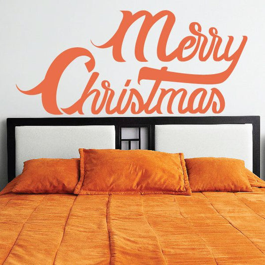 Image of Merry Christmas Ribbons Quote Decal