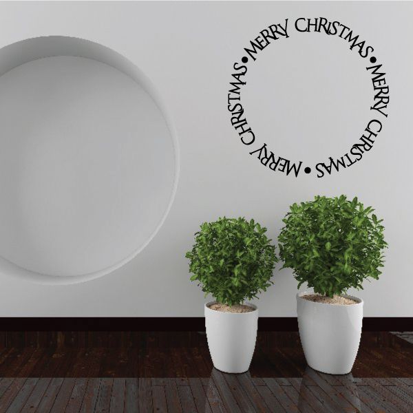 Image of Merry Christmas Ring Quote Decal