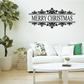Christmas snowflake banner decal: 'MERRY CHRISTMAS' with black snowflakes