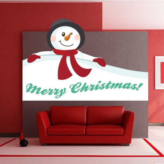 Image of Merry Christmas Snowman Sticker