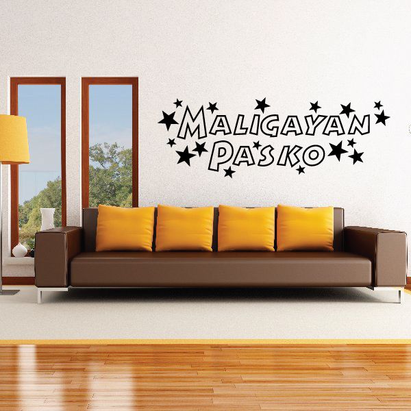 Image of Merry Christmas Stars Maligayan Pasko Decal