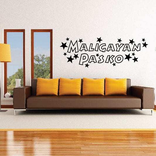 Image of Merry Christmas Stars Maligayan Pasko Decal