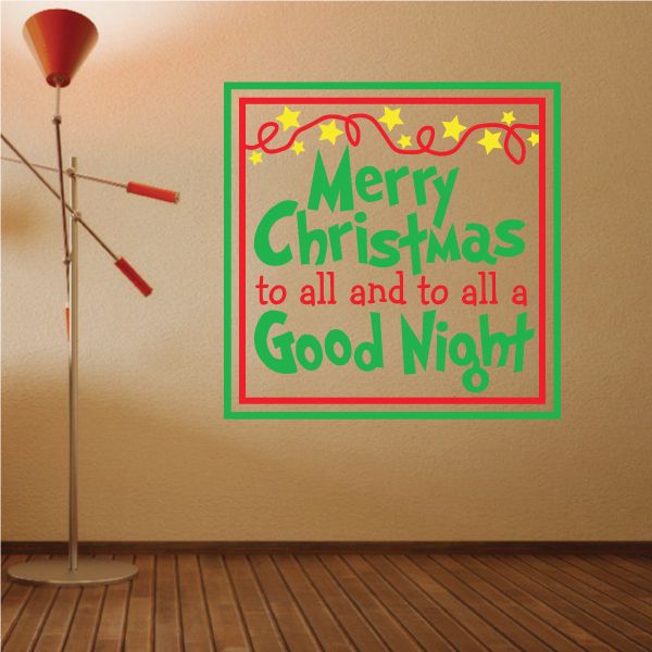 Image of Merry Christmas to All and to All a Good Night Printed Decal