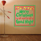 Square Christmas wall decal with border and text: Merry Christmas...Good Night