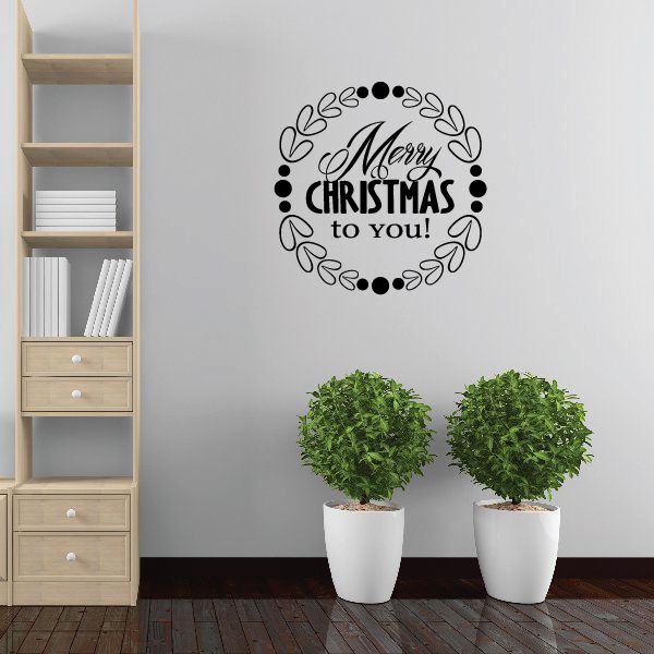 Image of Merry Christmas To You Wreath Decal