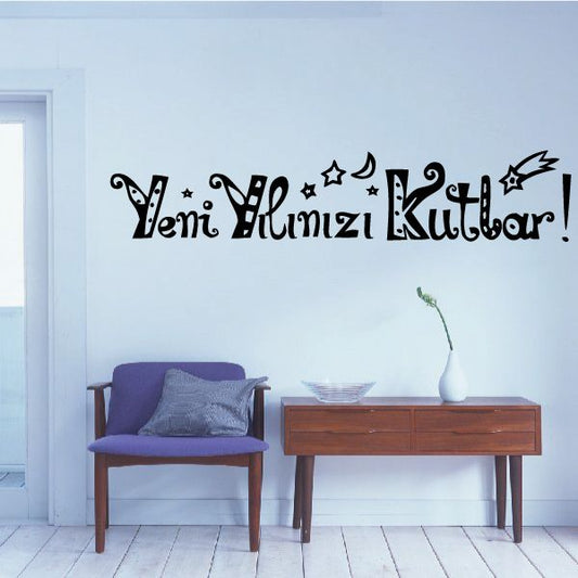 Image of Merry Christmas Turkish Yeni yılınızı kutlar Decal