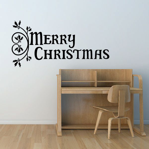 Image of Merry Christmas with Branches Decal