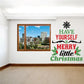 Christmas wall decal: star and wreath with 'Have yourself a Merry little Christmas' text
