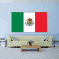 Mexico flag sticker, rectangular with green-white-red vertical bands and eagle emblem