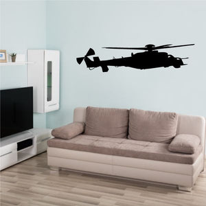 MI-24 Hind attack helicopter wall decal, dark silhouette