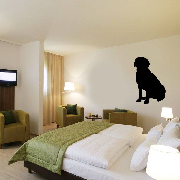 Black dog silhouette wall decal