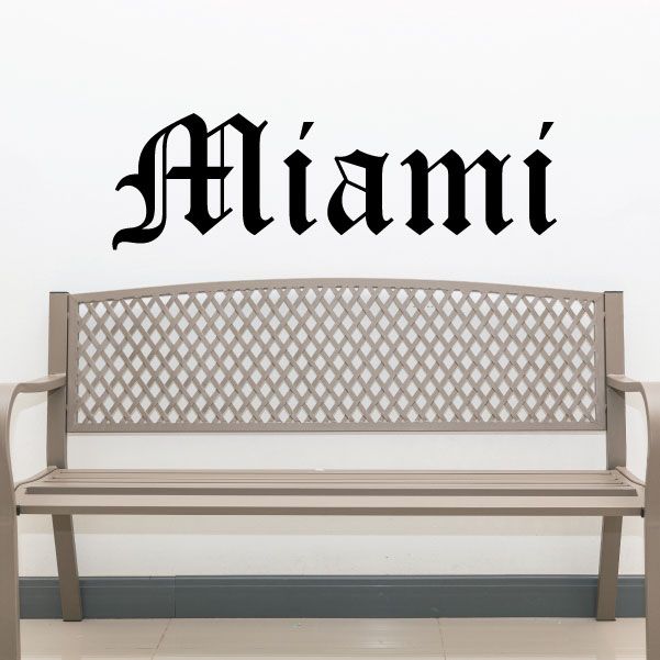 Image of Miami Old English Decal