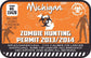 Michigan zombie hunting permit sticker, orange with biohazard symbol and 2013/2014 text