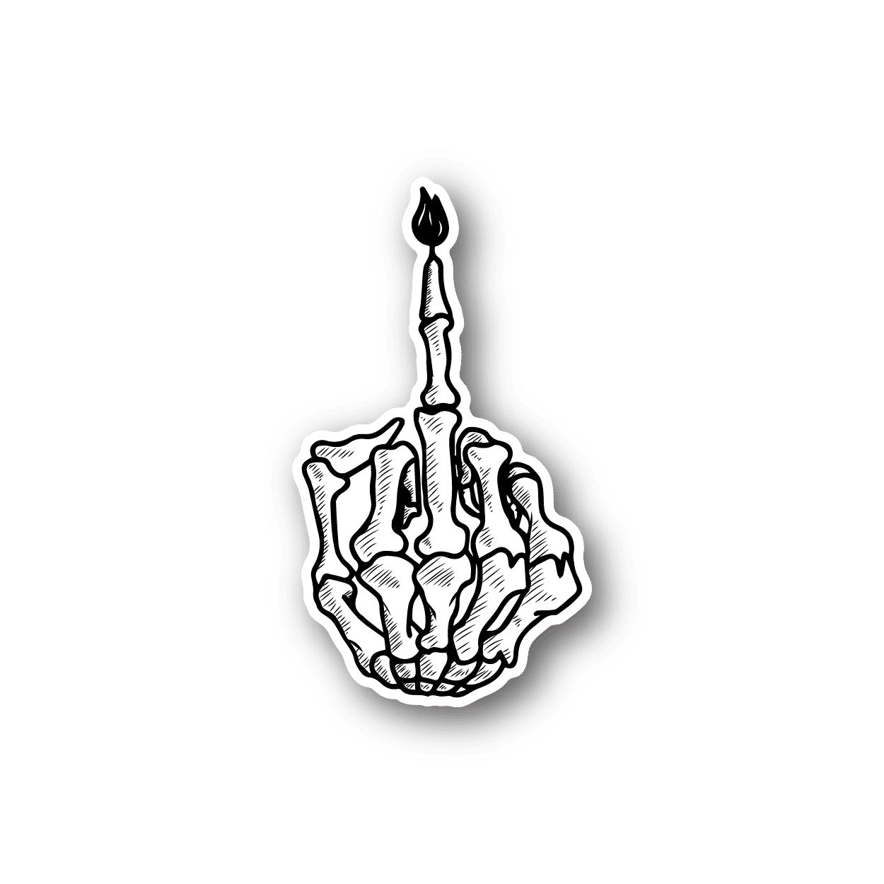 Image of Middle Finger Burnging Sticker