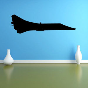 Black MiG-23 Flogger aircraft profile decal, side silhouette