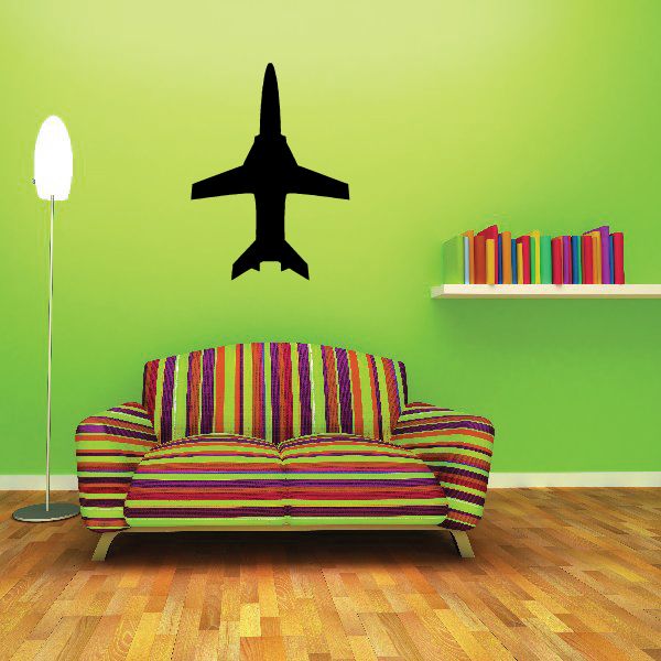 Black jet silhouette wall decal, MiG-27 Flogger style