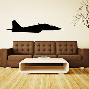 MiG-29 Fulcrum profile decal, black aircraft silhouette sticker