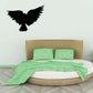 Black hawk flapping decal with spread wings silhouette