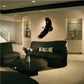 Flying eagle wall decal, black silhouette, soaring in flight