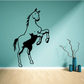 Standing looking horse wall decal, black outline with white fill
