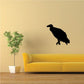 Perched vulture wall decal, black bird silhouette