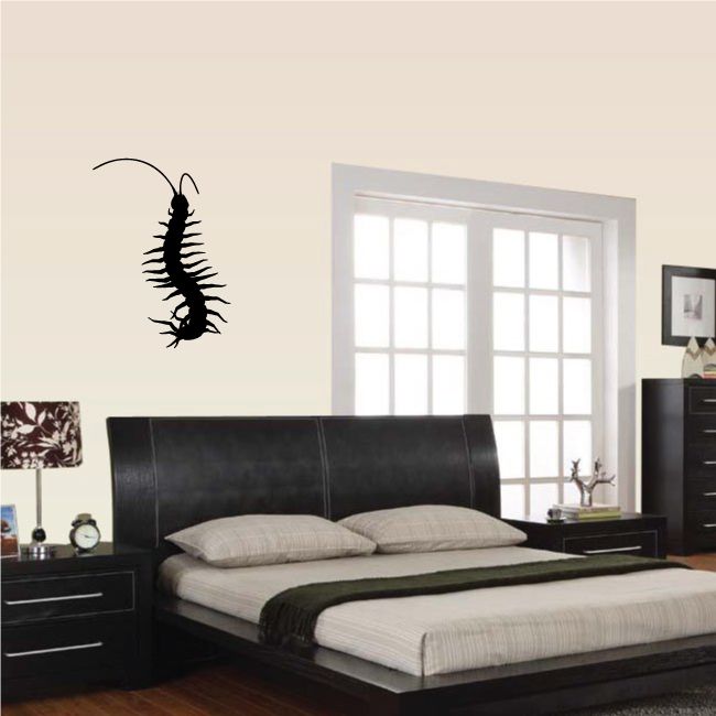 Millipede swerving decal, black centipede silhouette
