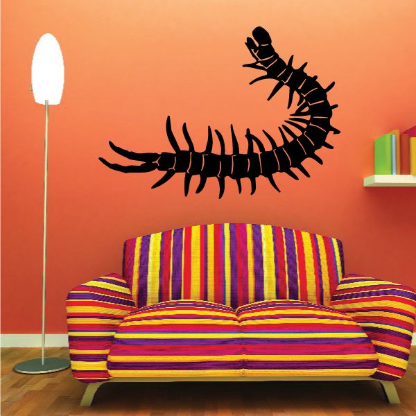 Black centipede wall decal with large stinger