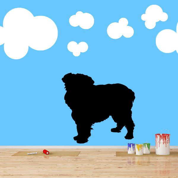 Black dog decal silhouette standing in profile