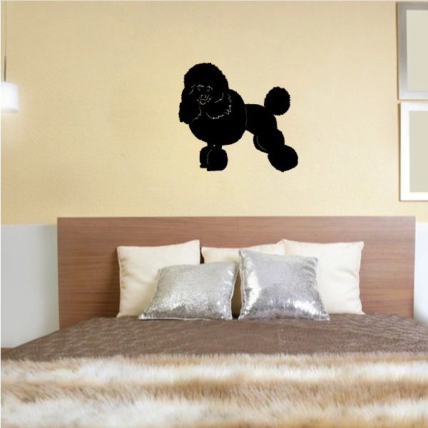 Miniature poodle decal with black poodle silhouette sitting