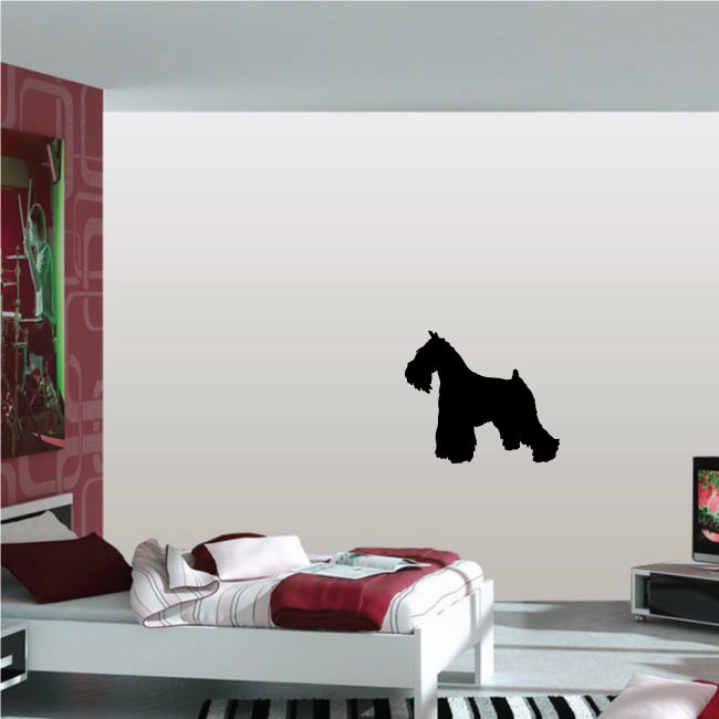 Miniature Schnauzer decal with a black dog silhouette