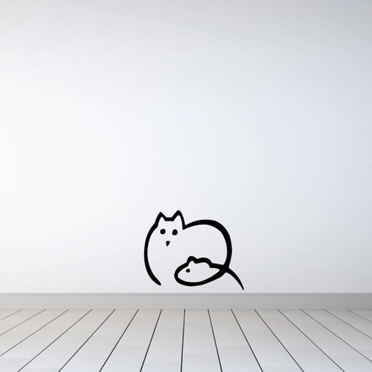 Image of Minimal Cat and Mouse Decal