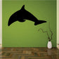 Dolphin decal with minimalist black silhouette