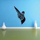 Minimal swan decal, black bird silhouette