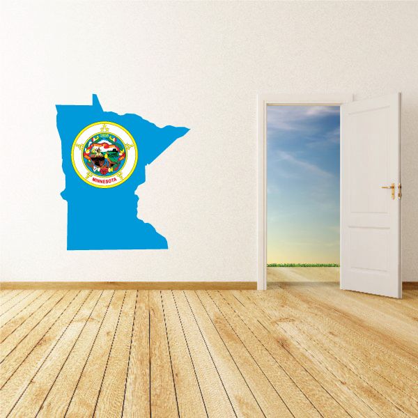 Image of Minnesota Shape State Flag Sticker