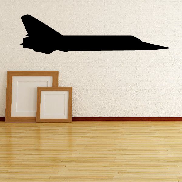 Aircraft profile decal with black jet silhouette