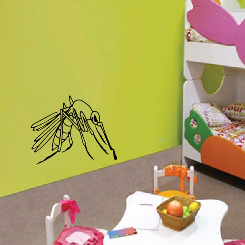 Mosquito drawing blood decal with black line art