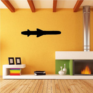 Black missile wall decal silhouette