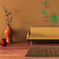 Mistletoe and holly bunch printed wall decal with green leaves and red berries
