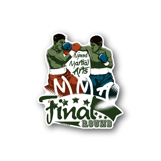 Vinyl MMA sticker with two boxers and 'Final Round' text