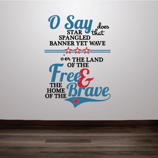 Image of Modern Star Spangled Banner Printed Die Cut Decal