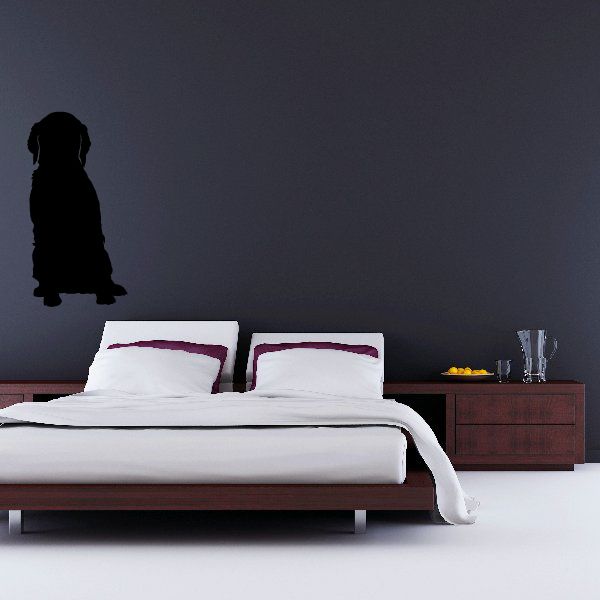 Dog decal silhouette with long ears on wall