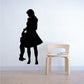Mom and son hugging silhouette wall decal, dark figure